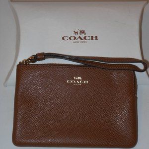 Coach Brown Leather Wristlet
